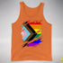 LGBTQ Progress Pride Flag Ripped Reveal Premium Tank Top - Orange